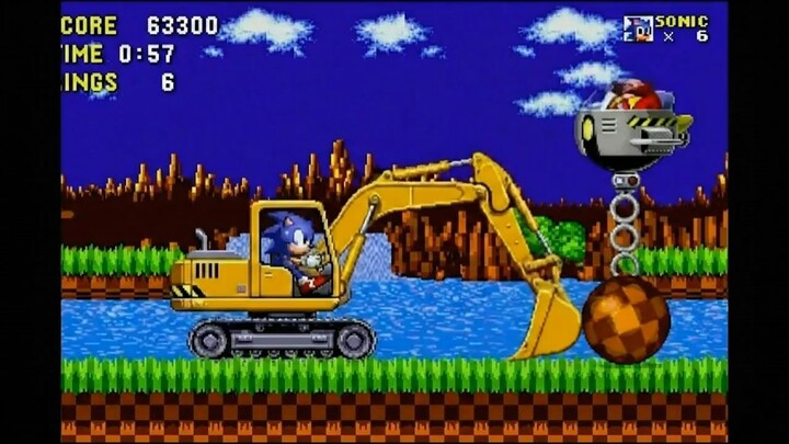 sonic kill dr ivo by Backhoe Loader. #games 索尼克用挖掘装载机干掉了伊沃博士。#游戏
