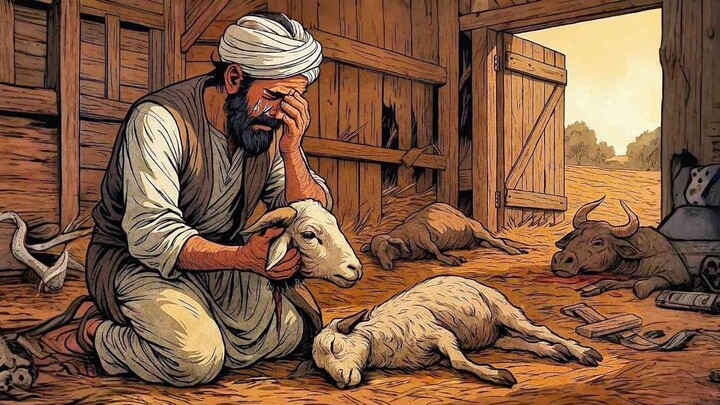 حكاية الفلاح الفقير الذي تعرض للخيانة من أقرب أصدقائهفدعى الله في الليل ليزيده م
