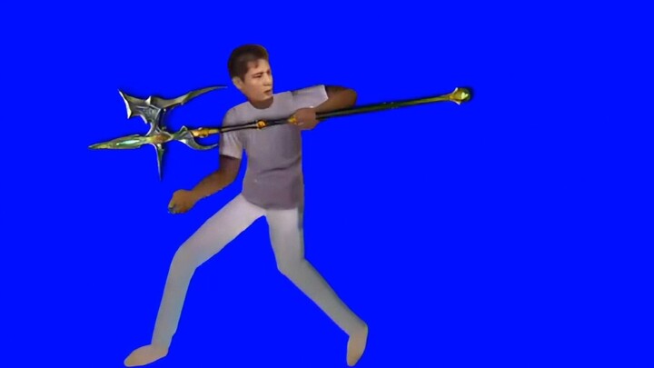 Kimura yang mengayunkan tombak panjang