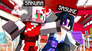 SASUKE APANHOU DA SAKURA NA ESCOLA DO NARUTO no Minecraft!