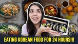 😱 Eating only KOREAN Food for 24 hours Challenge - Bibimbap, Kimchi, Japchae & Mini Haul!| Heli Ved
