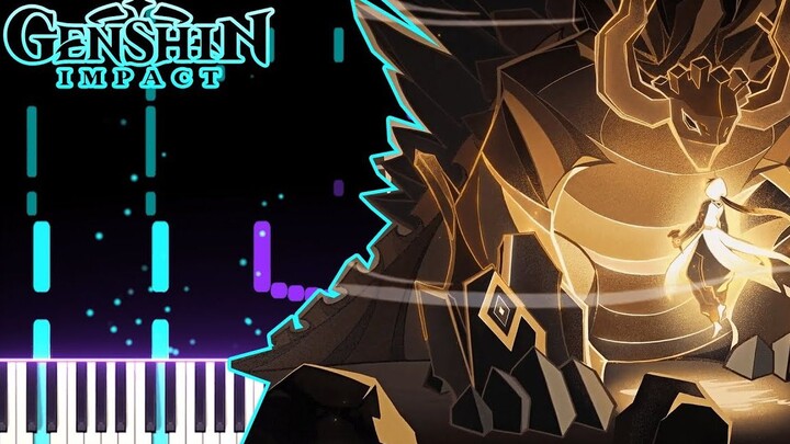 [Genshin Impact/Piano] Zhongli bertarung melawan Raja Naga Ruotuo dan menyelesaikan dendam seribu ta