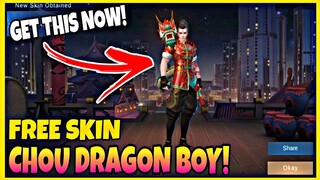 FREE SKIN CHOU DRAGON BOY! || GET IT NOW! || MOBILE LEGENDS BANG BANG