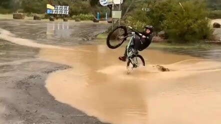 My little brother just had to show off for me.