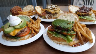 직화그릴 수제 치즈버거 / grilled cheese burger - korean street food
