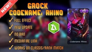 NEW GROCK CODENAME RHINO SCRIPT SKIN EPIC | FULL EFFECT | NO PASSWORD | MOBILE LEGENDS