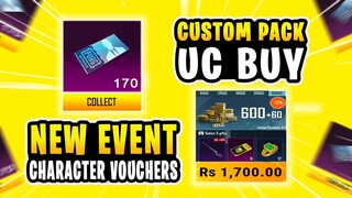 GET FREE 170 CHARACTER VOUCHERS | CUSTOM PACK EVENT IN PUBG MOBILE | NEW EVENT PUBG