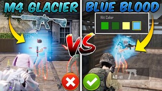 M4 Glacier vs Blue Blood Hit Effect (How I Got Blue Blood in PUBG Mobile) BEST BLOOD Color in PUBG!