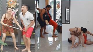 VỢ CHỒNG ĐẠI CHIẾN - Phần 1 - THỬ THÁCH CẤM CƯỜI 2021😂