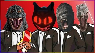 GODZILLA & CARTOON CAT & KONG & INDOMINUS REX  - Coffin Dance X Baby Shark COVER