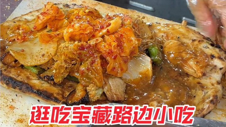 I brought my own sesame cake for the boss to stuff it with—oh, and he even threw in some spicy kimch