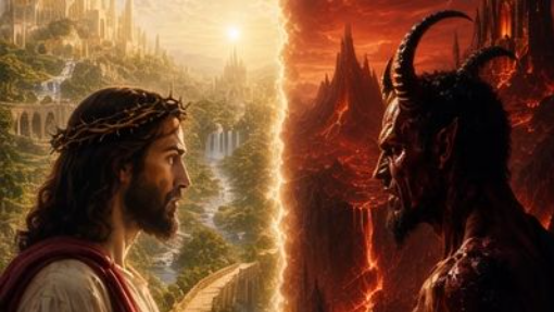 Jesus Defeats the Devil Light Overcomes Darkness