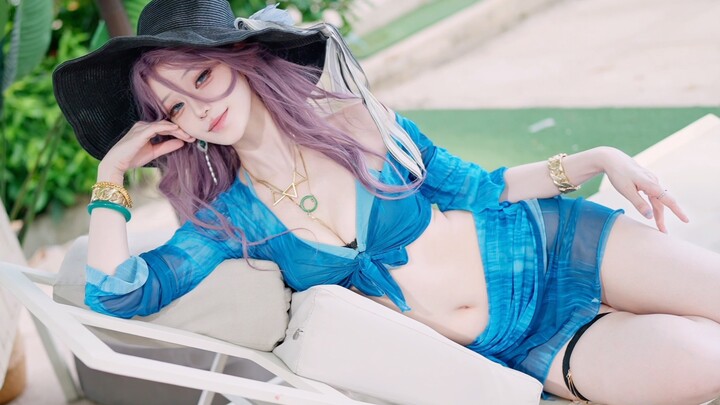 Panas banget, pas banget buat liat baju renangnya Suster Jade｜4K