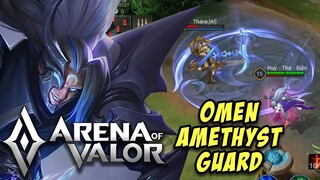 OMEN: AMETHYST GUARD SKIN GAMEPLAY | SS SKIN | NEW OMEN SKIN | Arena of Valor