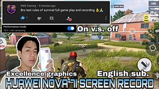 Screen Record in Rules of Survival using HUAWEI NOVA 7i | Full gameplay Performance On | English Sub