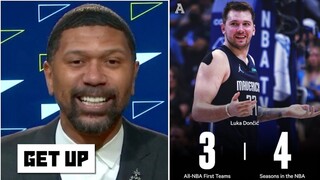 GET UP | Insane stuff from Luka Doncic - Jalen Rose on Mavericks beat Warriors to avoid sweep