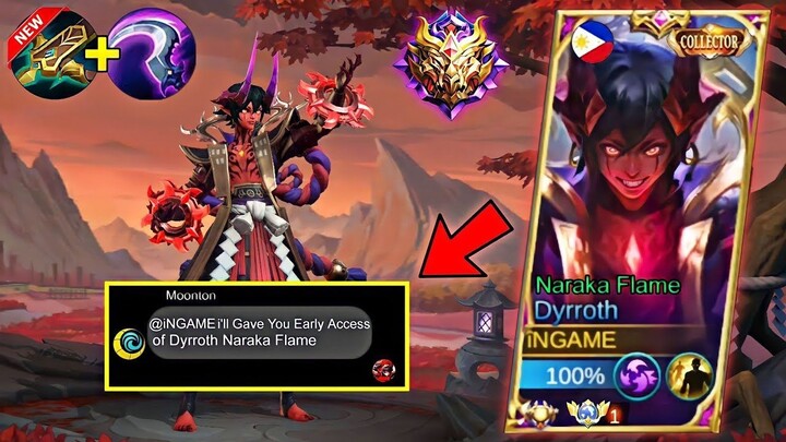 NEW SKIN DYRROTH NARAKA FLAME IS HERE! MOONTON THANK YOU  SUPER COOL!!