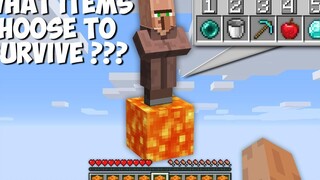 ไอเท็มใดที่ชาวบ้านจะเลือกเอาตัวรอดในหนึ่งบล็อกลาวาใน Minecraft เอาชีวิตรอดในบล็อกเดียว !