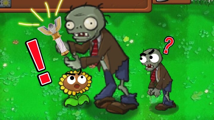 That year, zombies turned into light! Sunflower is a little panicked?
