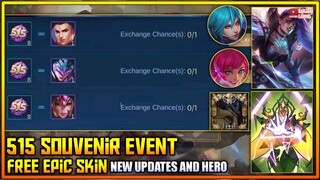 515 Souvenir Badges Free Epic Skin? | New Upcoming Updates in MLBB 2021