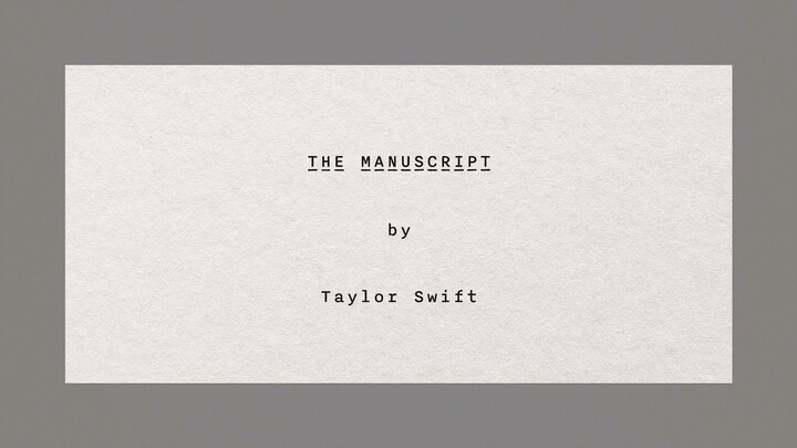 Taylor Swift - The Manuscript (Official Lyric Video)