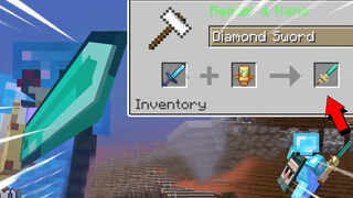 [เกม]Minecraft: เมื่อของผสมกันได้ตามใจ ดาบเพชรรวมเครื่องรางคลาดแคล้ว?