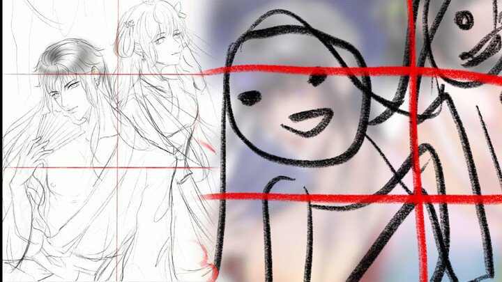 Painting - six artists drawing on one picture