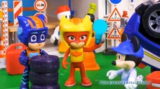 PJ Masks Use Pretend Play Mechanic Mickey to Fix Paw Patrol Cars