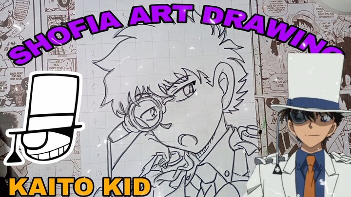 drawing kaito kid, anime detektif CONAN