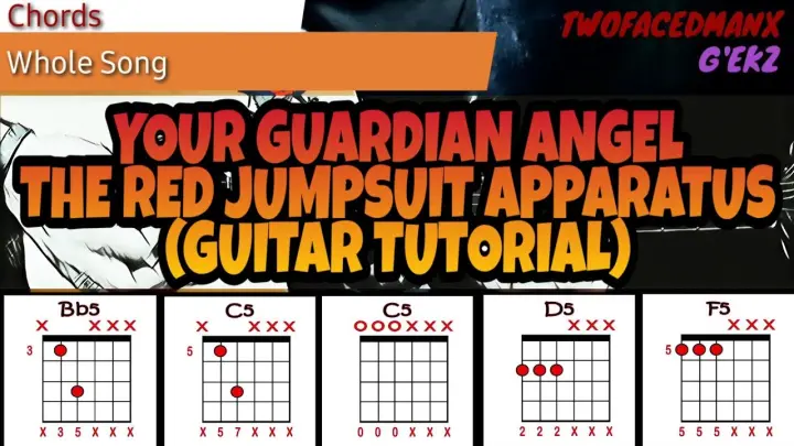The Red Jumpsuit Apparatus - Your Guardian Angel (Guitar Cover With Lyrics & Chords)