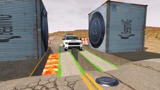 Flatbed Truck Mcqueen  _ Transportation with Truck - Pothole vs Car _438 - BeamN