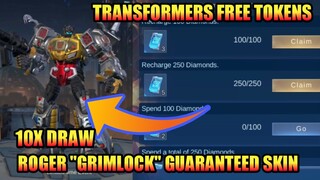Roger "Grimlock" Guaranteed Skin 10x Draw + Free Tokens Transformers Event Free Skin | MLBB