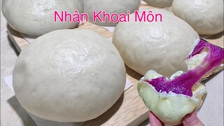 BÁNH BAO MÔN- Quá đơn giản với Bột mì đa dụng, vỏ bánh trắng, xốp rất Mềm Ngon- Taro Dumplings