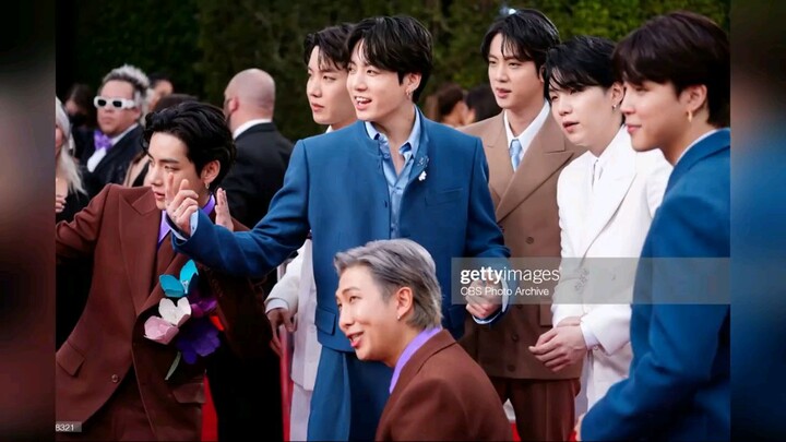 bts Grammy awards 2022  red carpet