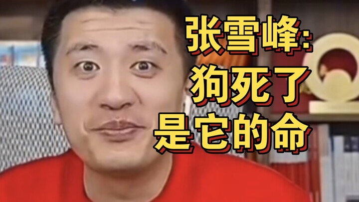 Zhang Xuefeng: When a dog dies, it’s just its fate!
