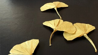 Kertas origami daun ginkgo (desain asli)