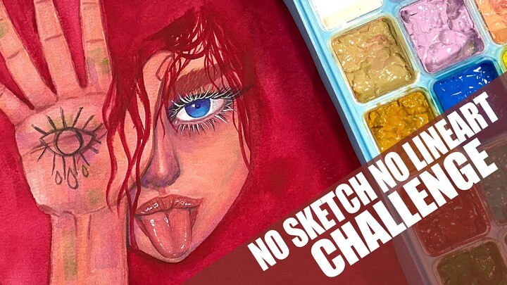 No Sketch No Lineart Challenge | Miya HIMI Gouache
