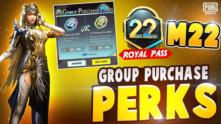 GROUP PURCHASE PERK PUBG MOBILE | ROYAL PASS M22 | GROUP PURCHASE PERK NEW EVENT PUBG MOBILE