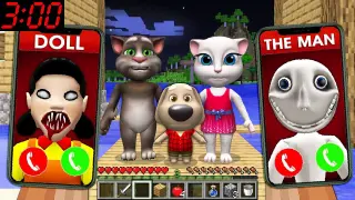 DON'T CALL TO TALKING TOM in MINECRAFT Squid Game Doll talking ben The man in window Scooby Craft