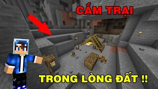 Thử Thách Sinh Tồn Cắm Trại | Dưới Lòng Đất | TRONG MINECRAFT PE..!!