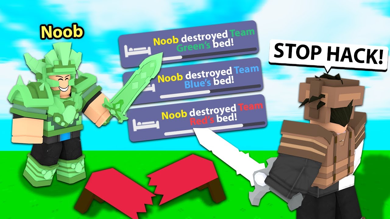 NOOB vs PRO vs HACKER in Roblox Bedwars.. 