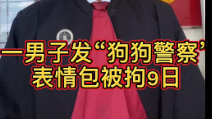 一男子发“狗狗警察”表情包辱警被拘9日。