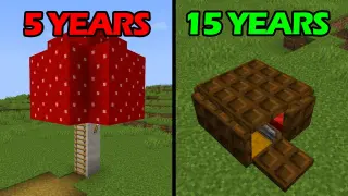 starter house in minecraft at different ages