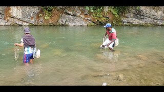 Cast Netting in Nepal | Himalayan Trout Fishing with Handmade Cast Net in Small River |