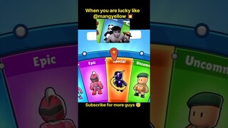 Finally I Got fav Skin 0.01% chance to get@mangyellow 💥 #stumbleguys #skinopening #spinning #shorts