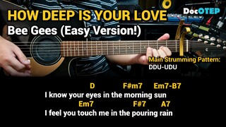 How Deep Is Your Love - Bee Gees (1977) Easy Guitar Chords Tutorial with Lyrics