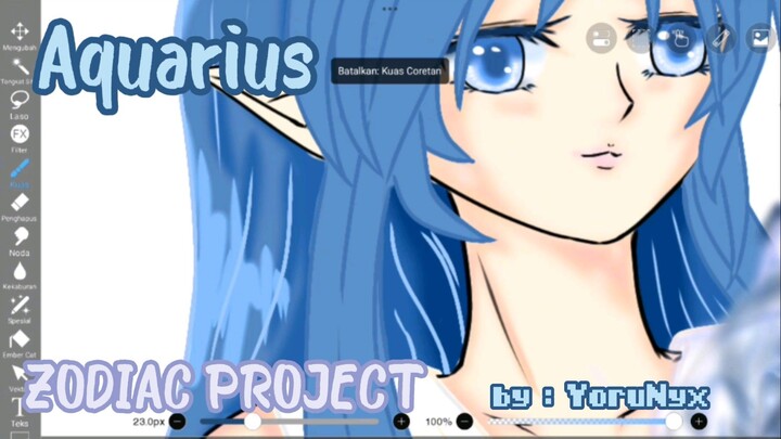 [YORUNYX] ZODIAC PROJECT - Aquarius 🌊💙 re-draw