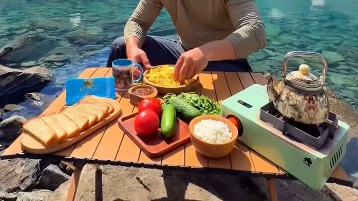 Cooking in a Beautiful Mountains