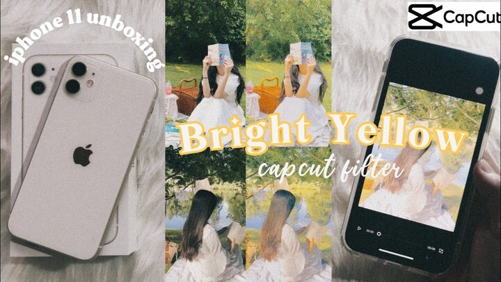 iphone11 (white) unboxing ☁️ | yellow bright tutorial: Capcut filter
