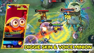 Efeknya Keren Parah bisa munculin Minion Raksasa | Diggie X Minion Mlbb